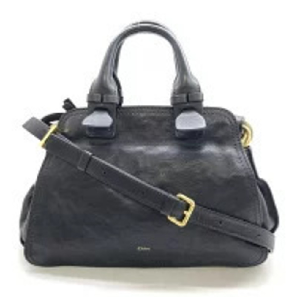 Chloe Porte Epaule Shoulder Bag Handbag Black Leather
